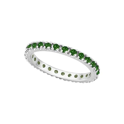 Emerald Eternity Stackable Ring Band 14k Gold (0.75ct