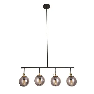 4 Head Pendant Lights, 11 '' Height, From Bolton Collection, Black