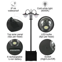 3-head Led Solar Light Lamp, Black