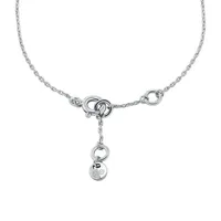 Women's Premium Kors Love Sterling Silver Tapered Baguette Heart Line Bracelet