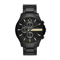 Men's Chronograph, Black Stainless Steel Watch