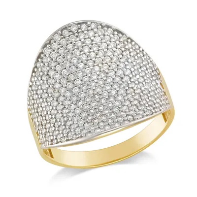 Gold Plated Pave Ladies Ring
