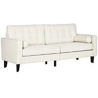 Sofa W/ Back Cushion, 2 Pillows, Wood Legs