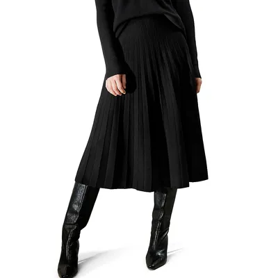 Collegiate Ultra-fine Merino Wool Skirt For Women