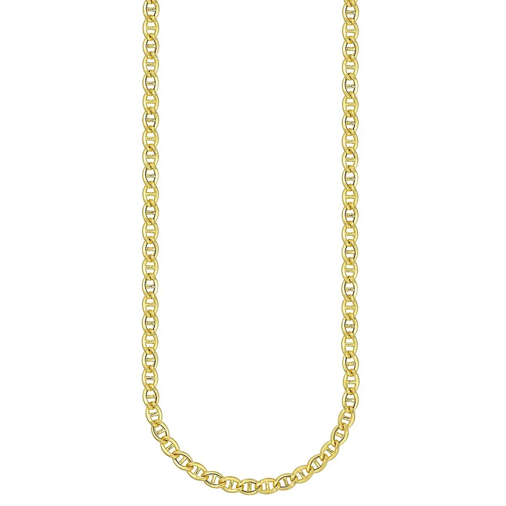 10kt Bonded On Sterling Silver 18" Marine Chain