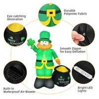 St Patrick's Day Inflatable Leprechaun Irish Blow Up Lighted Giant Doll