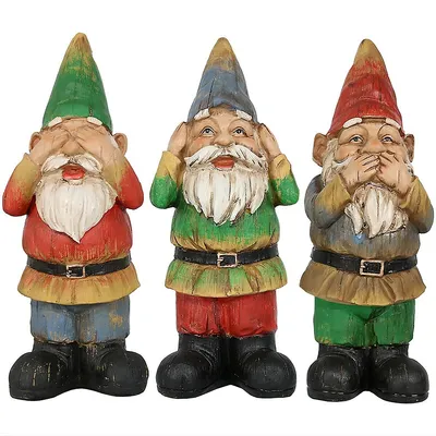 Three Wise Gnomes - Hear No Evil Speak No Evil See No Evil