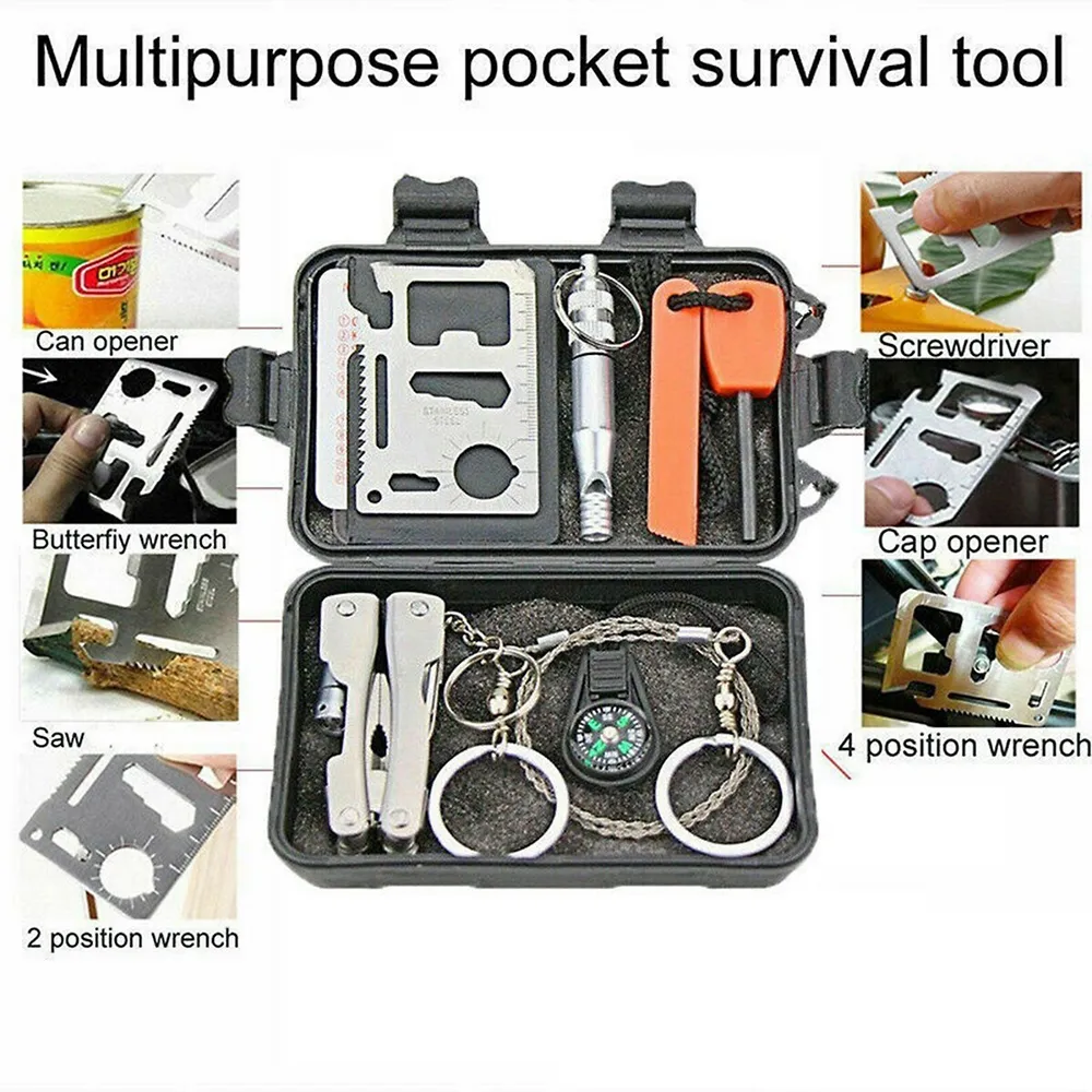 Multi Functional 7 in 1 Camping Hiking Outdoor Survival Traveling