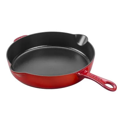 Pans 28 Cm / 11 Inch Cast Iron Traditional Deep Frypan, Cherry