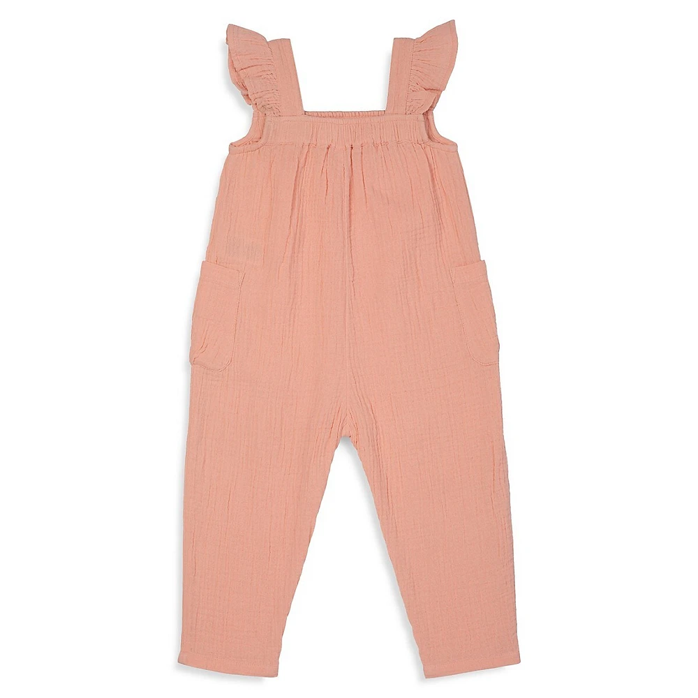 Baby Girl's Party Crinkle Gauze Jumpsuit