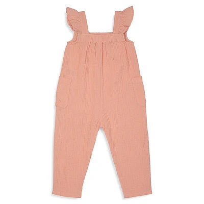 Baby Girl's Party Crinkle Gauze Jumpsuit