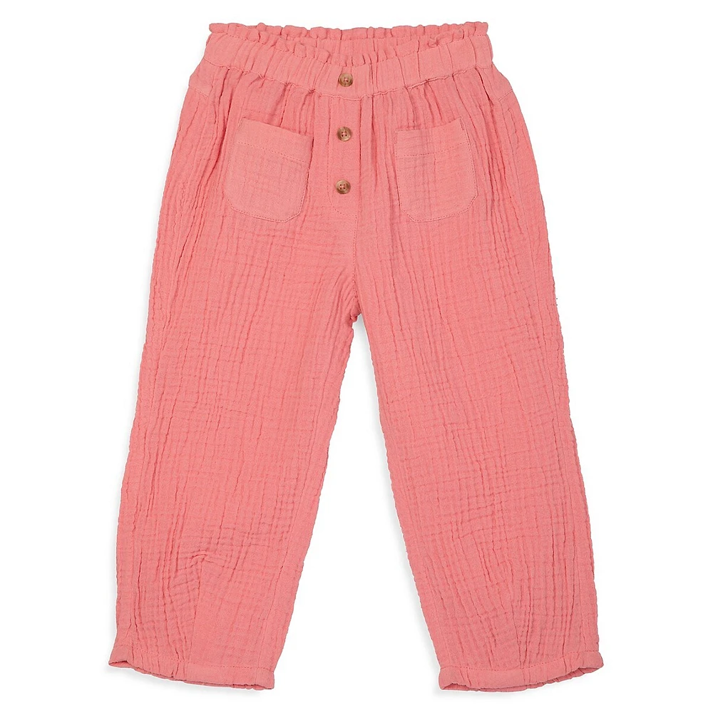 Baby Girl's Organic Cotton Crinkle Gauze Pants