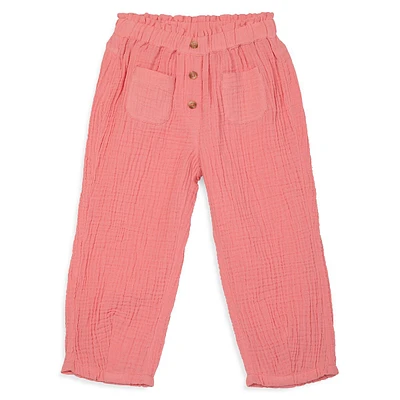 Baby Girl's Organic Cotton Crinkle Gauze Pants