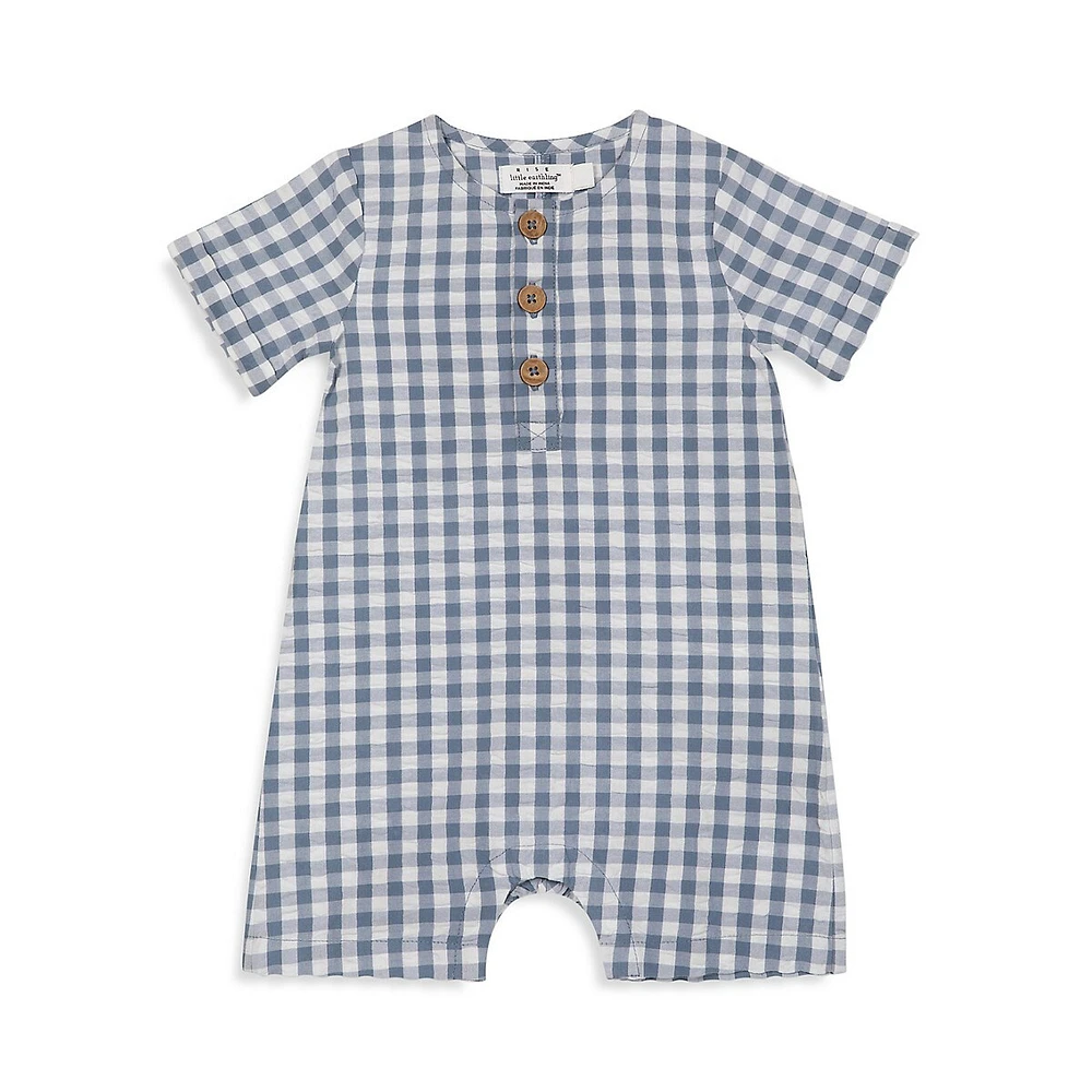 Baby Boy's Gingham Seersucker Romper