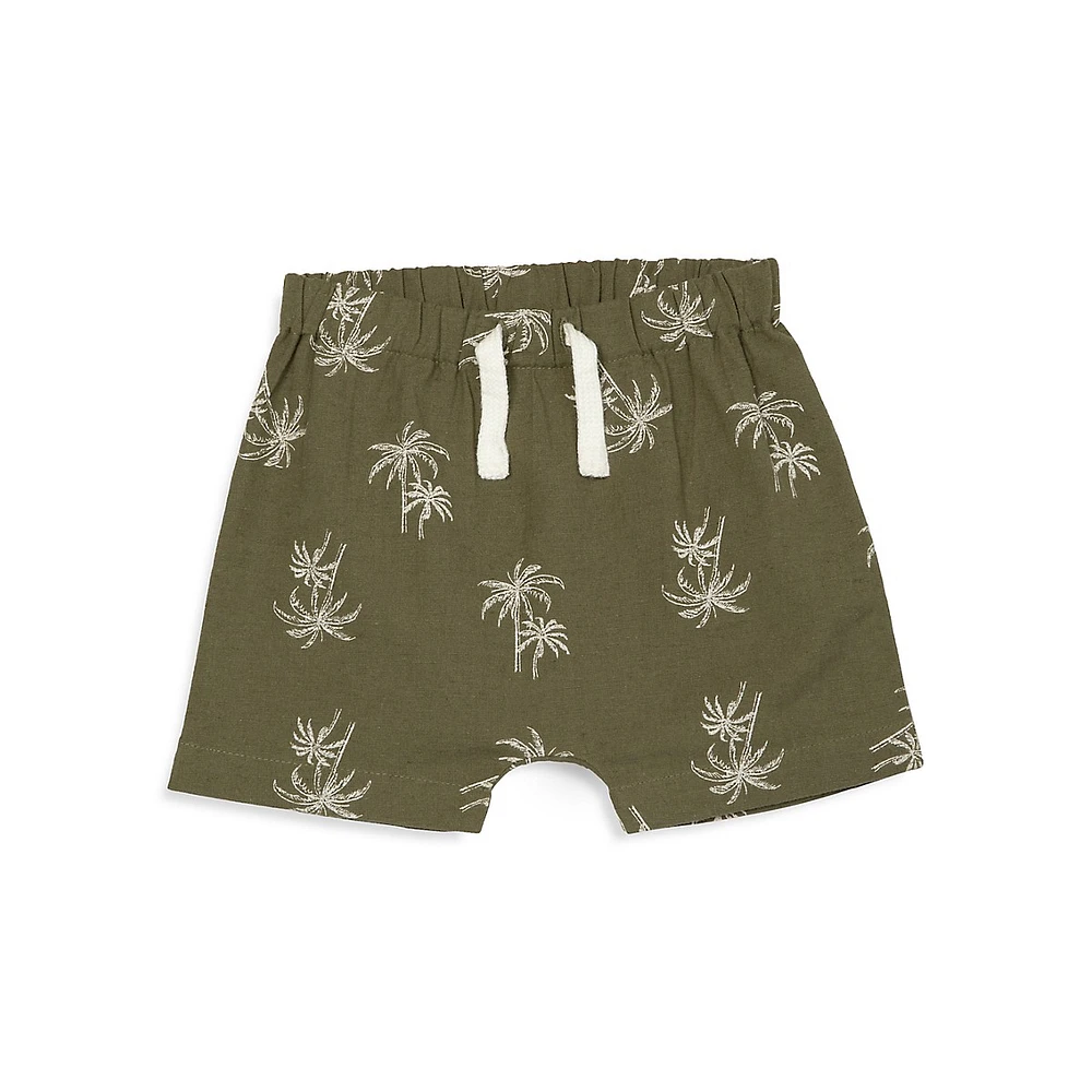 Baby Boy's 2-Piece Printed Camp Shirt & Shorts Set