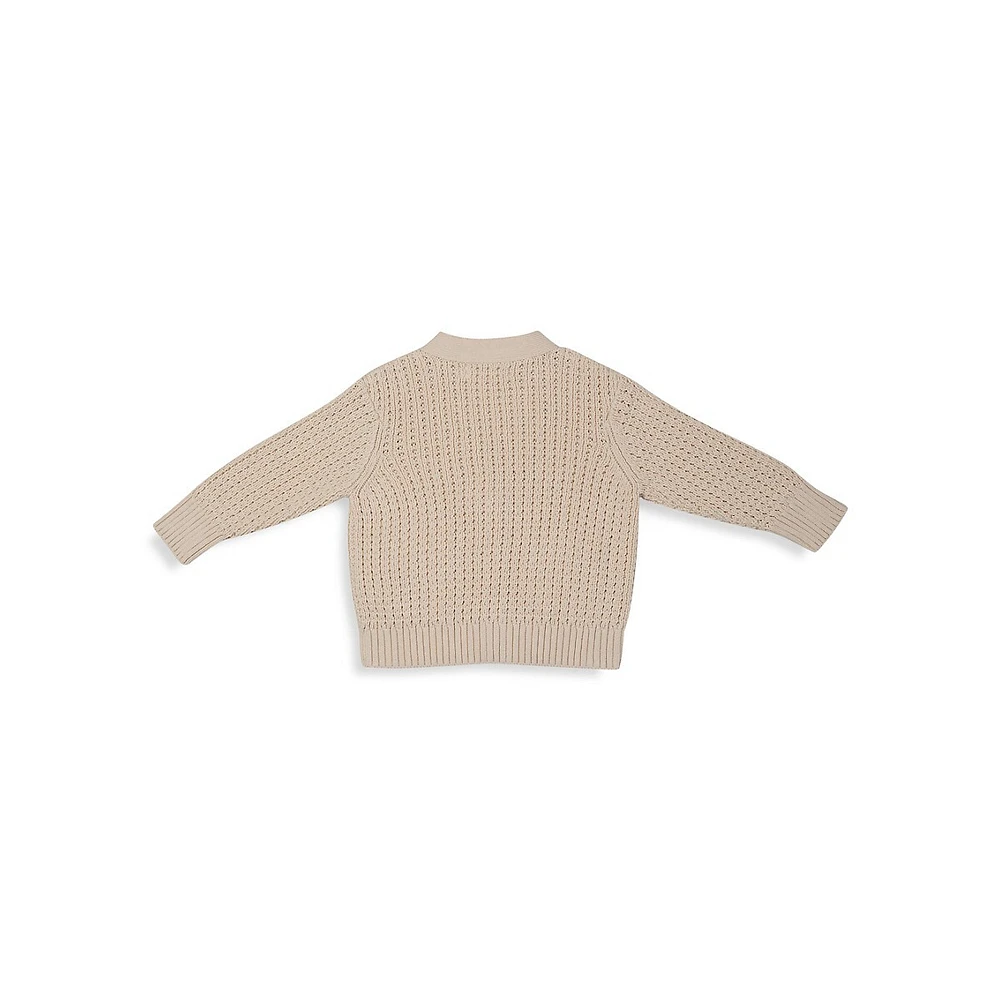 Baby Boy's Textured Knit V-Neck Cardigan