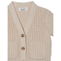 Baby Boy's Textured Knit V-Neck Cardigan