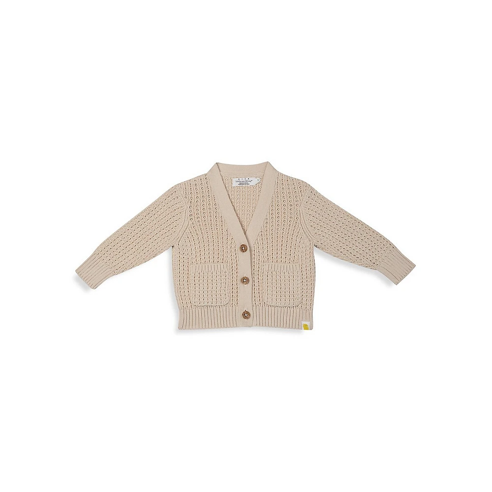 Baby Boy's Textured Knit V-Neck Cardigan