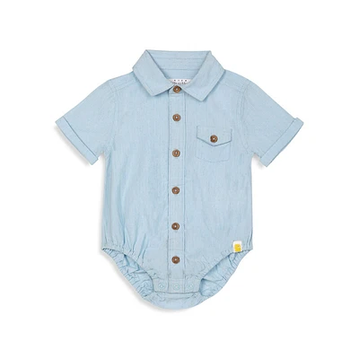 Baby's Shirt-Style Organic Cotton Bodysuit