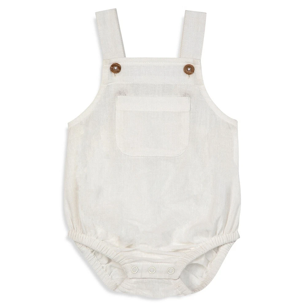 Baby's Cotton & Linen Overall-Style Bodysuit