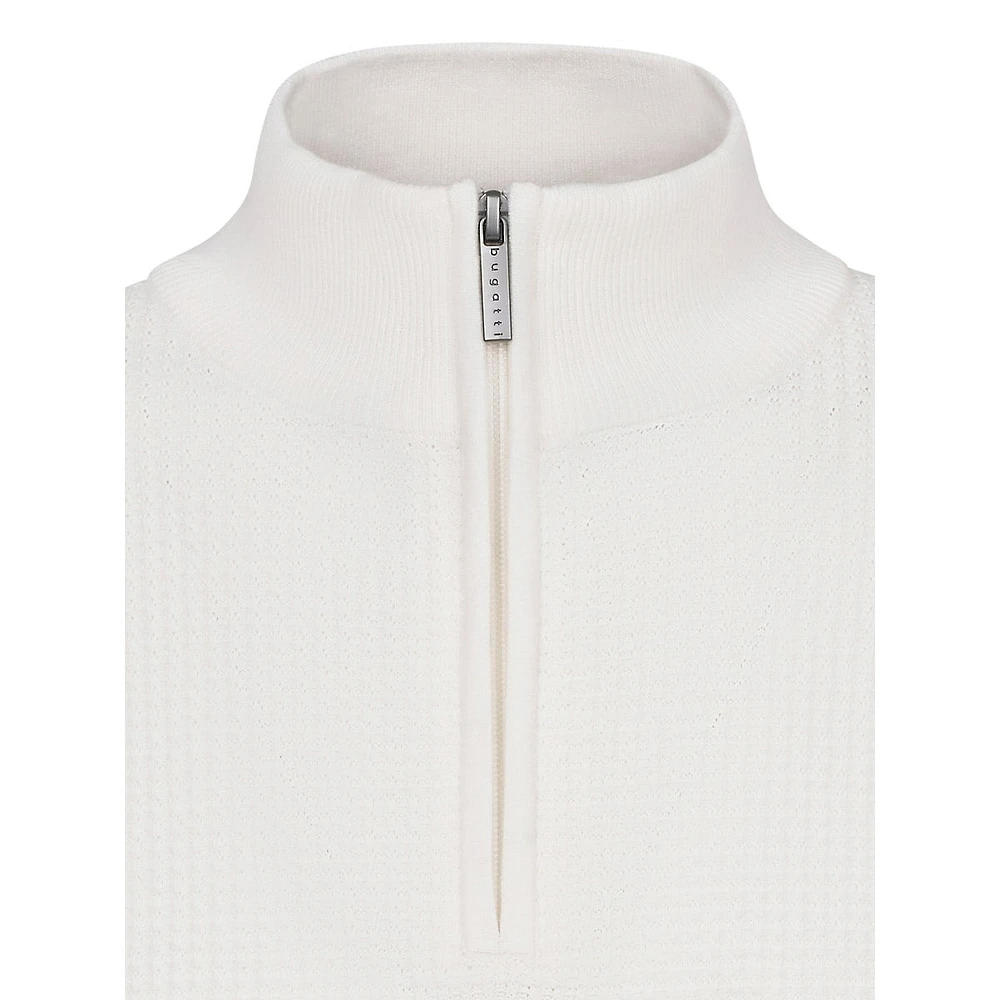 Quarter-Zip Textured-Knit Sweater
