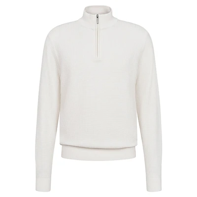Quarter-Zip Textured-Knit Sweater