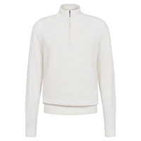 Quarter-Zip Textured-Knit Sweater