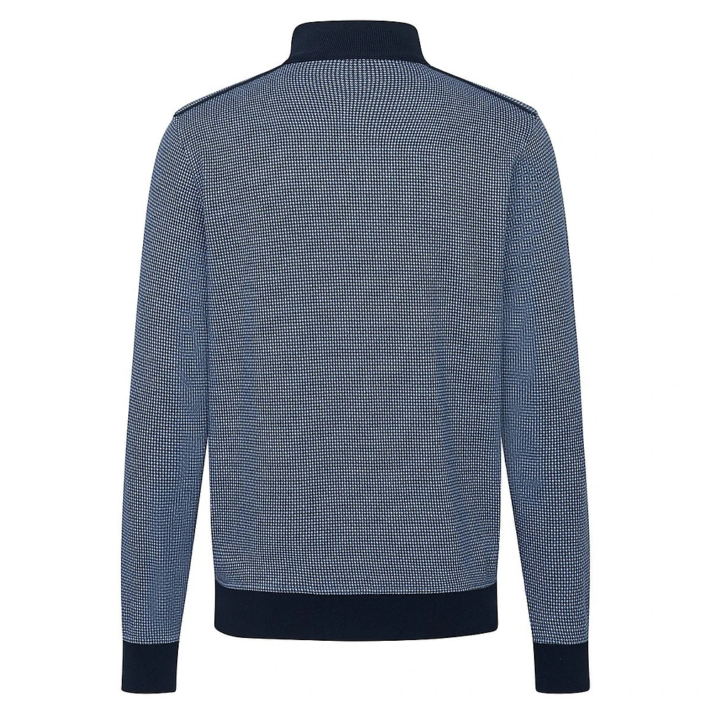 Mockneck Contrast Zip Sweater