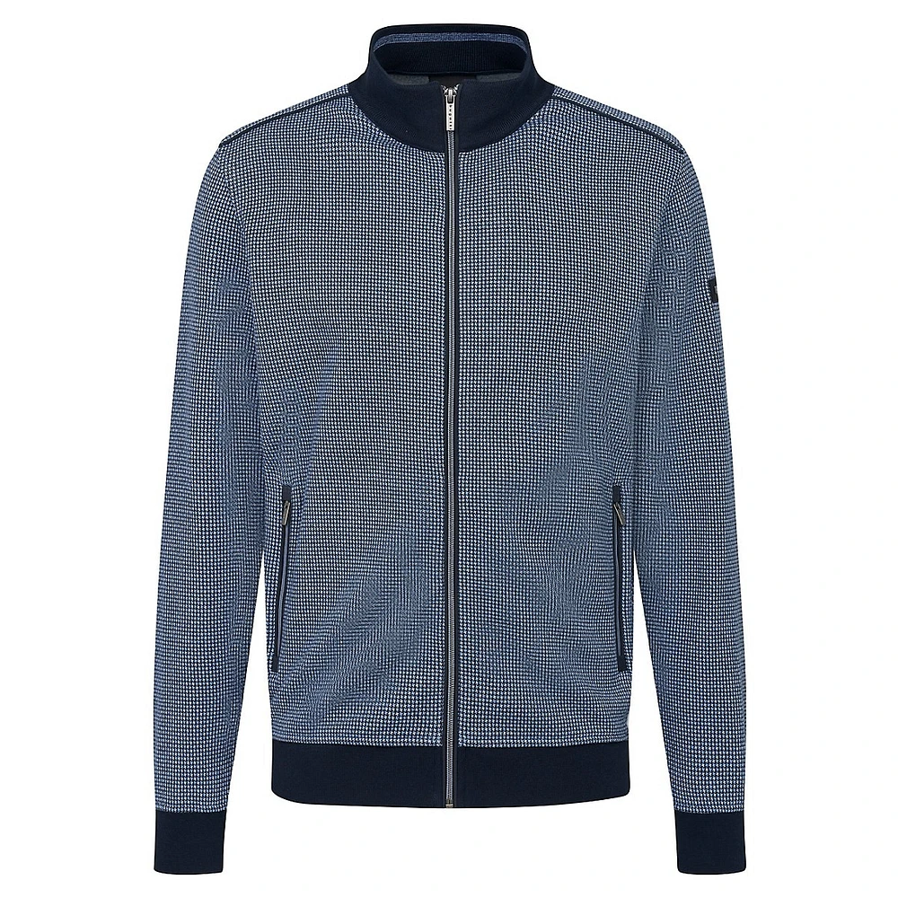 Mockneck Contrast Zip Sweater