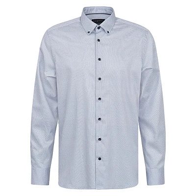 Chemise en coton à motif géométrique fin