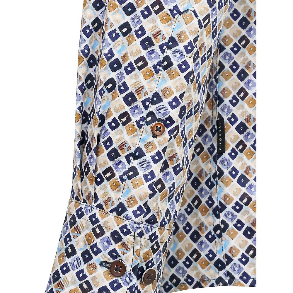 Geo-Print Cotton Shirt