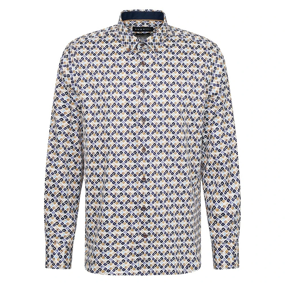 Geo-Print Cotton Shirt