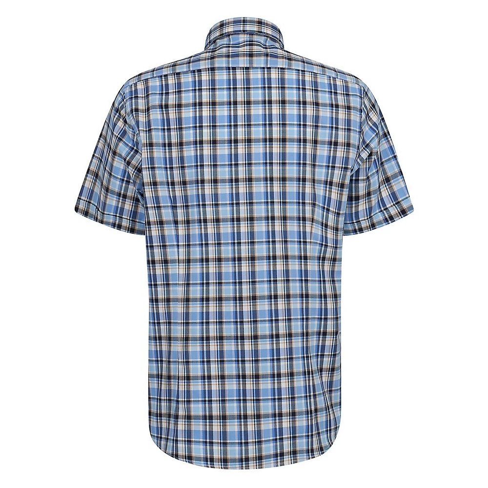 Plaid Short-Sleeve Modern-Fit Shirt