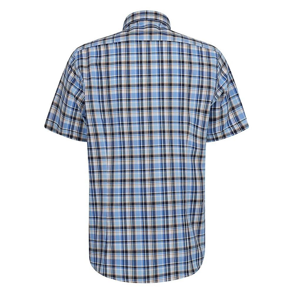 Plaid Short-Sleeve Modern-Fit Shirt