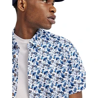 Short-Sleeve Printed Cotton Shirt