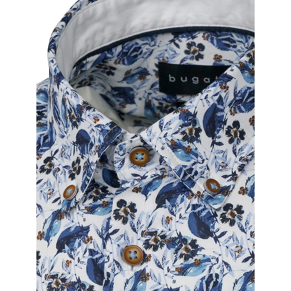 Short-Sleeve Printed Cotton Shirt