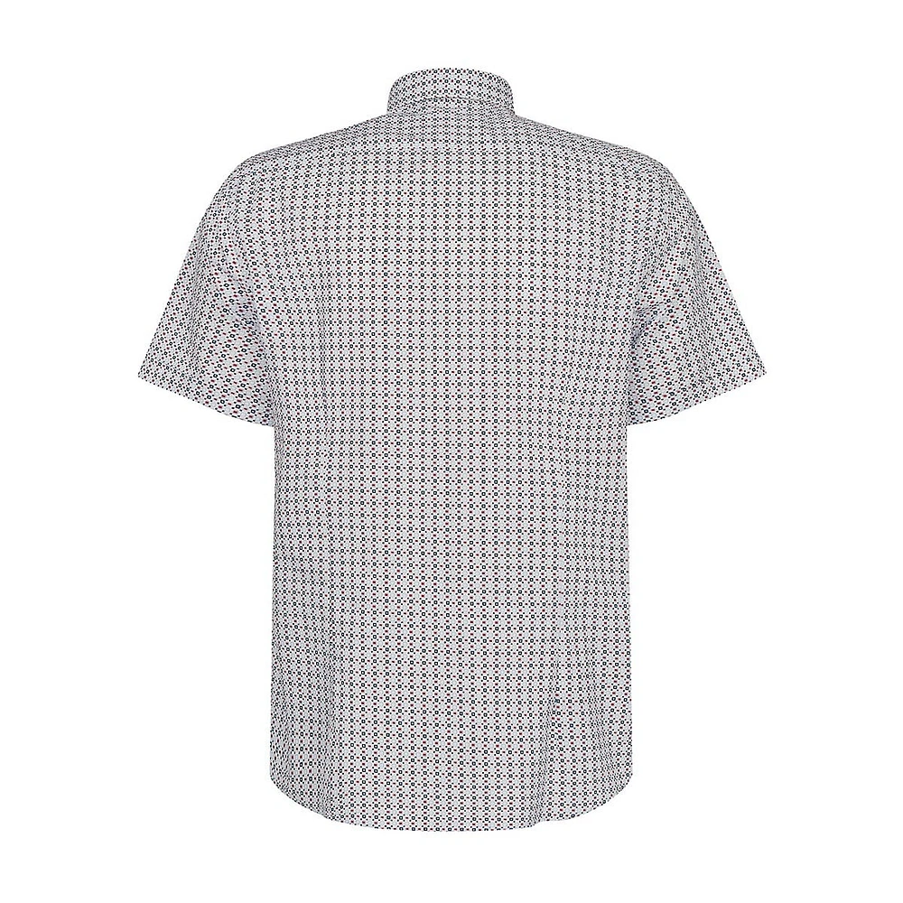 Short-Sleeve Retro-Geo Cotton Shirt