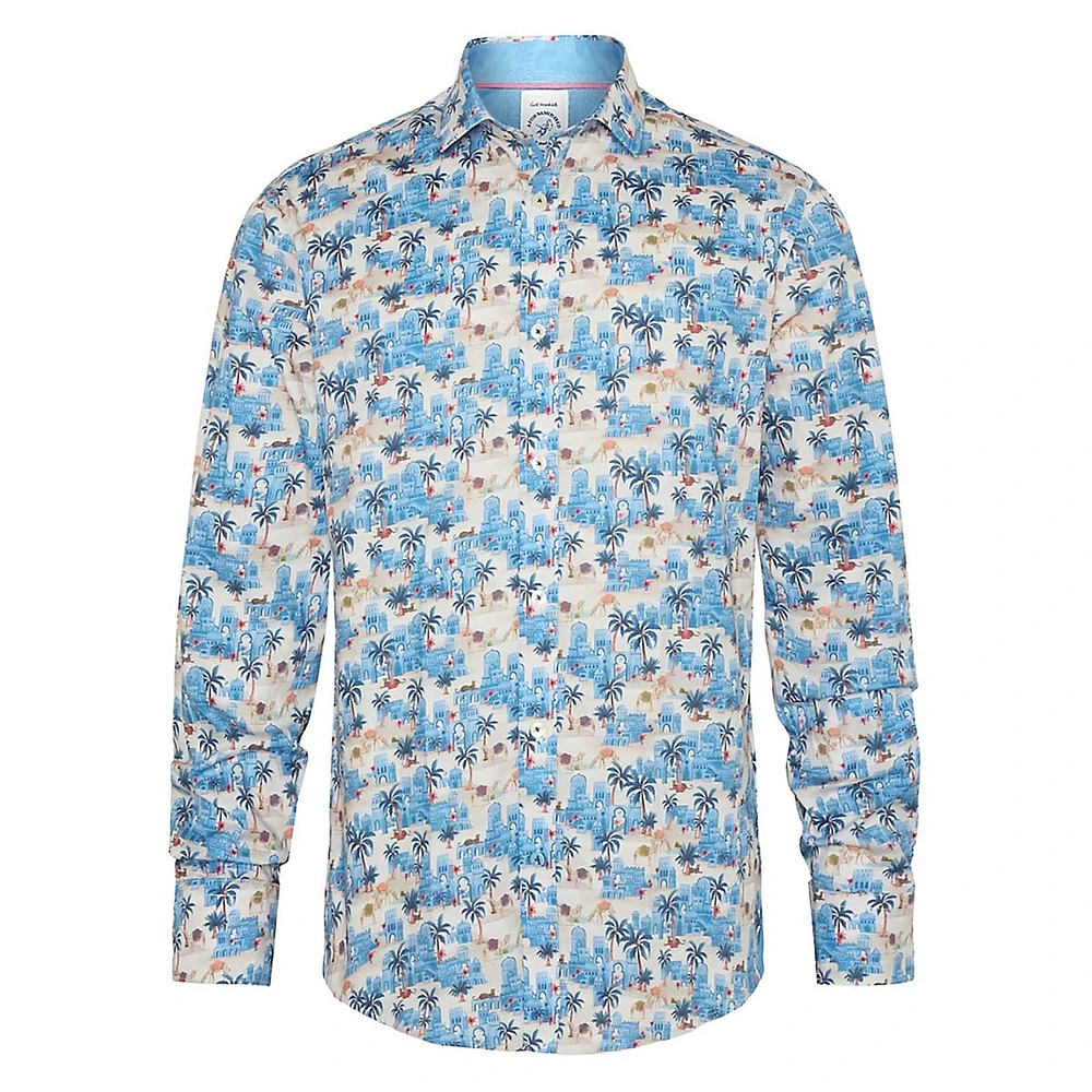 Oasis-Print Regular-Fit Shirt