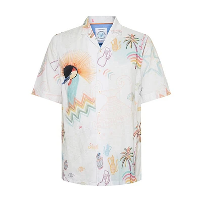 Sunset Sahara Cotton & Linen Short-Sleeve Shirt