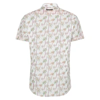 Palm Trees Cotton & Linen Short-Sleeve Shirt