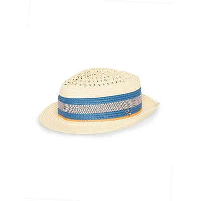 Multi-Stripe Straw Hat