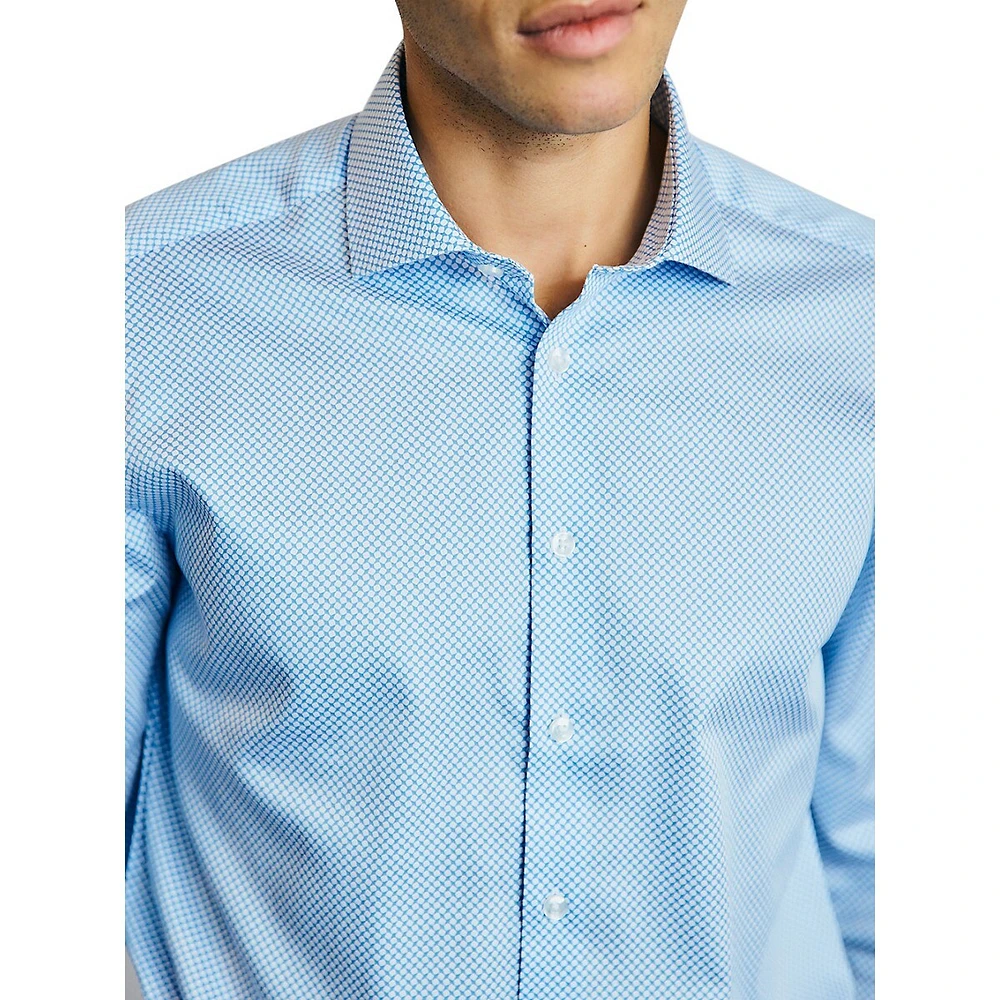 Paul Modern-Fit Stacked-Geo Satin Dress Shirt