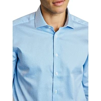 Paul Modern-Fit Stacked-Geo Satin Dress Shirt