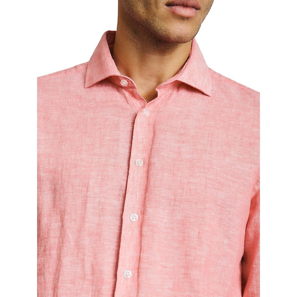 Chemise en lin et coton à coupe décontractée moderne Antonelli