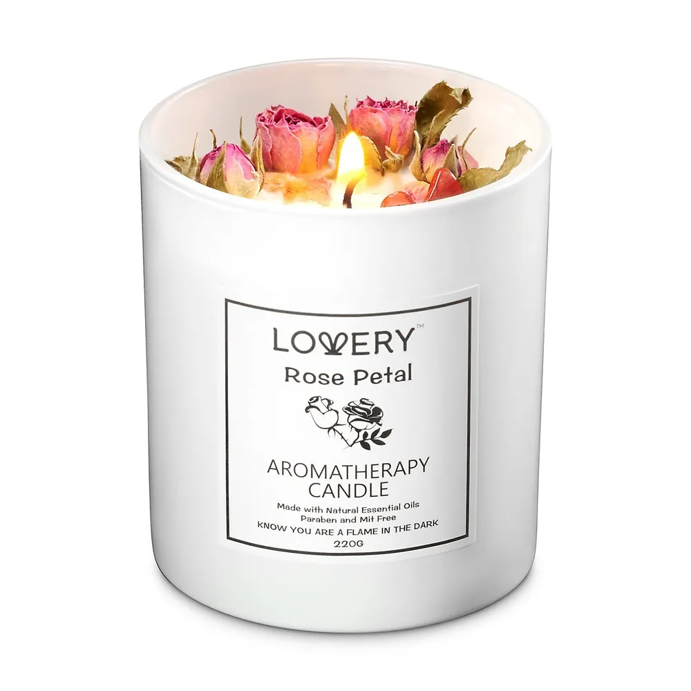 Rose Home Candle, 8oz Luxury Aromatherapy Scented Candle Gift Set
