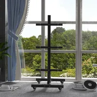 Olympic Weight Plate Rack With 4 Wheels And 6 Fasten Clamps