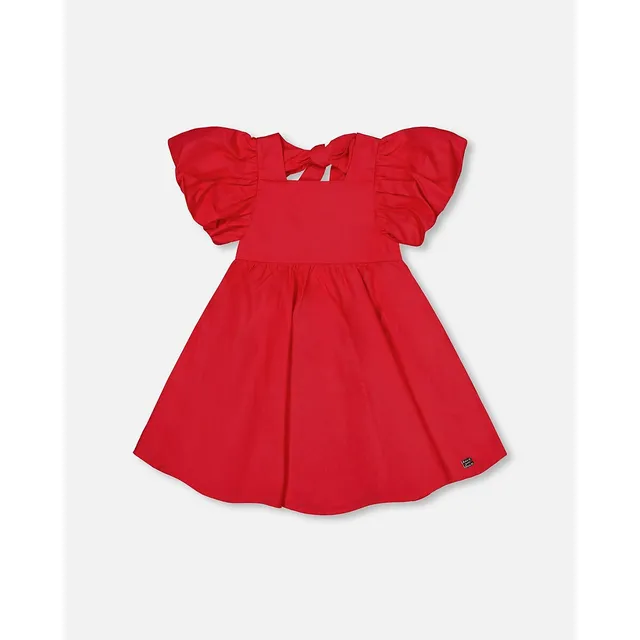 Dress With Bubble Sleeves True Red