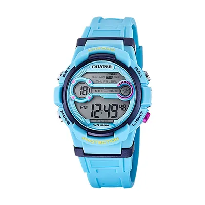 K5808 - 39mm Mens Digital Sports Watch, Quartz, Silicone Strap, Dual Time, Chronograph, Day And Date