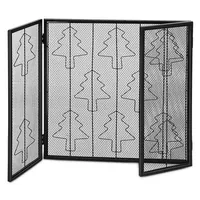 Costway Folding 3 Panel Steel Fireplace Screen Doors Heavy Duty Christmas Tree Decor
