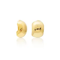 Polished Gold Hoop Clip Earring